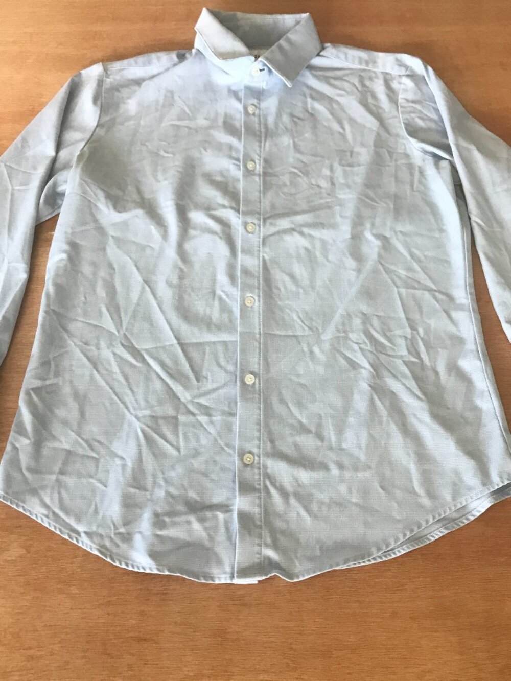 Mizzen + Main Trim Fit Shirt Men L Blue Plaid Button Up Long Sleeve Collared